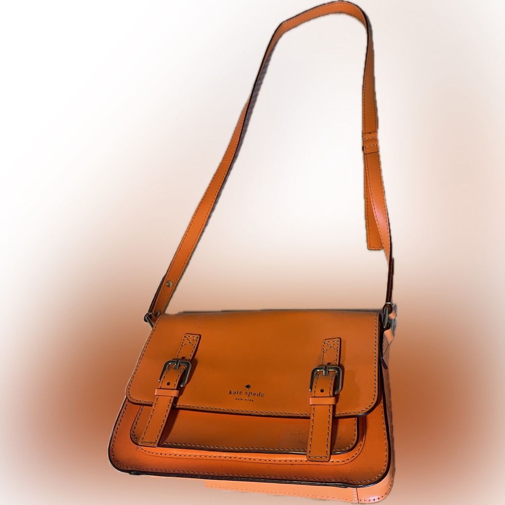 Kate Spade Essex Scout Leather Cambridge Small Crossbody Bag- Orange New